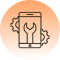mobile app development gradient icon orange