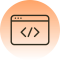 website development gradient icon orange